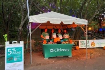 Citizens Staff at Sponsor Tent during Jack-O-Lantern Spectacular.
