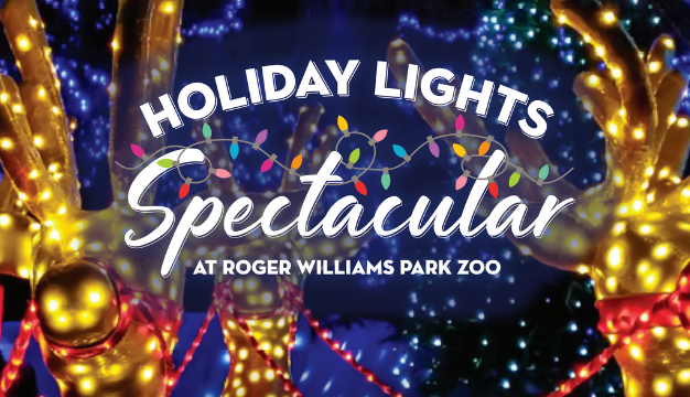 Holiday Lights Spectacular at Roger Williams Park Zoo Logo Banner.