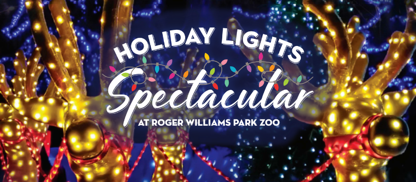 Holiday Lights Spectacular at Roger Williams Park Zoo Logo Banner.