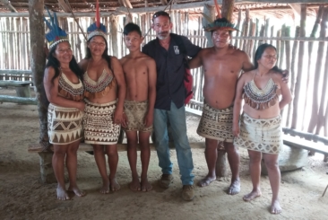 Project Selva- Director of Conservation of Roger Williams Park Zoo with the Bora, an indigenous people from the Amazon Basin of Peru.