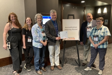 (Left to right) Manager of Volunteer Resources – Andrea Crafton, Director of Visitor Services - Danielle Mosteller, Animal Care Records - Karin Schwartz, Executive Director- Stacey Johnson, Deputy Director- Ron Patalano, Deputy Director for Animal Programs –Amy Roberts.