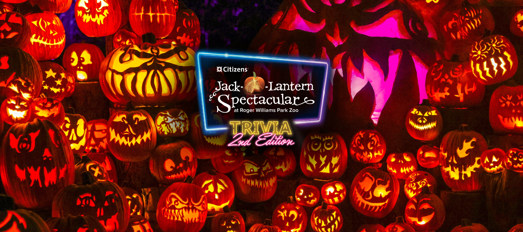 Jack-O-Lantern Spectacular logo with illuminated pumpkin display