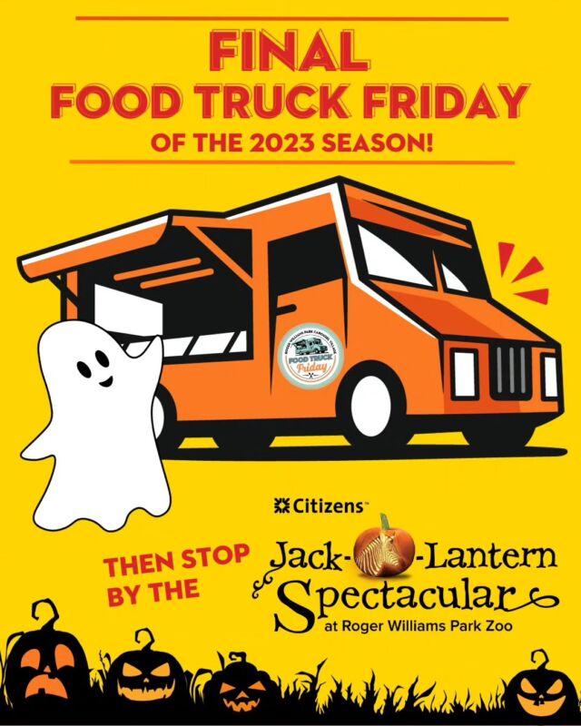 Enjoy Food Truck Friday AND the Jack-O-Lantern Spectacular on the same night! 

THIS FRIDAY, discover amazing food trucks, hot and cold bevvies from @trinitybrewhouse and entertainment by Chris LeBeau Music. Then bask in the glow of over 5,000 illuminated pumpkins at the magical Jack-O-Lantern Spectacular presented by @Citizensbank. Pumpkin event tickets sold online only: rwpzoo.org/jols
.
.
.
#rhodeisland #foodtruck #foodtruckfriday #pvd #rhodeislandlife #fridayvibes #thingstodoinri #halloweenfun #rwpzoo